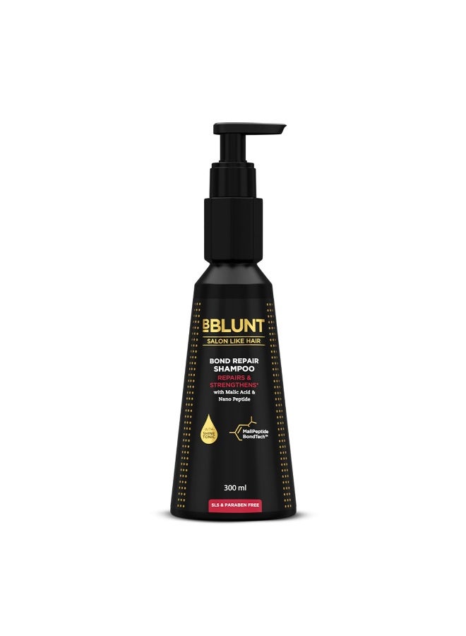 BBLUNT BBLUNT Bond Repair Shampoo - 300ml | Repairs damaged hair by 89% in just 1 use* | Powered with MaliPeptide BondTech | Recommended By Hair Experts | For Men & Women | SLS & Paraben Free - Image 1